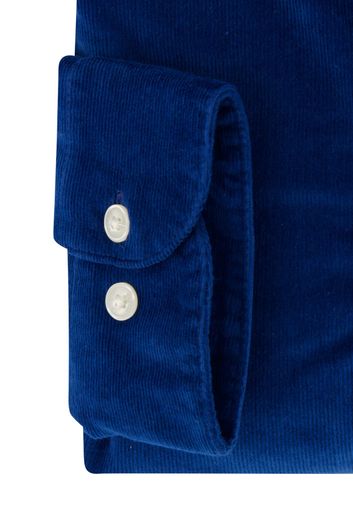 Tommy Hilfiger casual overhemd normale fit blauw effen corduroy