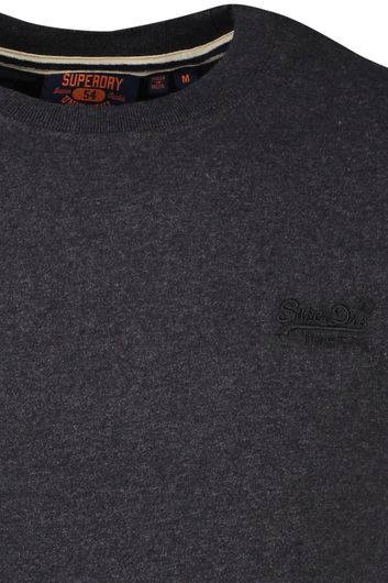 Superdry t-shirt ronde hals grijs katoen