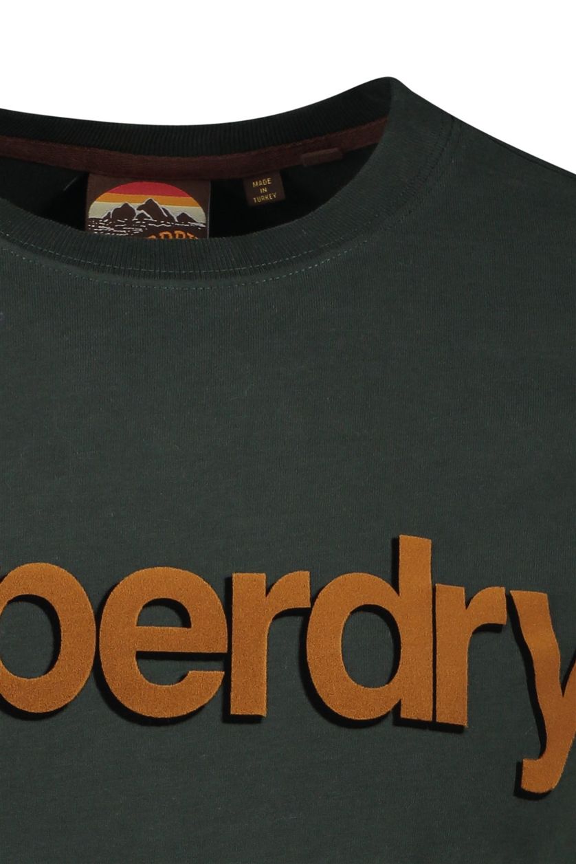 Superdry t-shirt groen print oranje