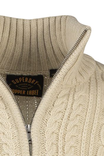 Superdry sweater ecru structuur