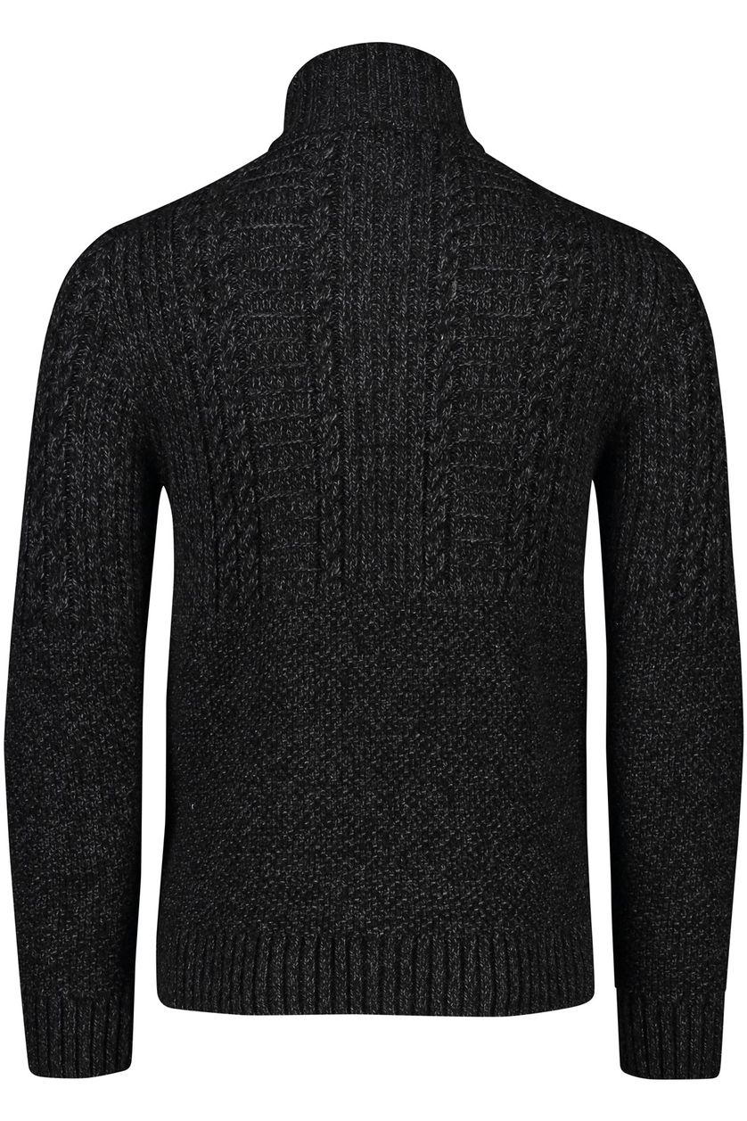 Superdry Sweater halfzip donkergrijs slim fit
