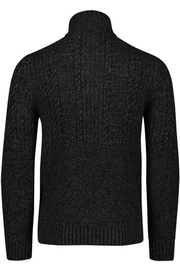 Superdry Sweater halfzip slim fit donkergrijs