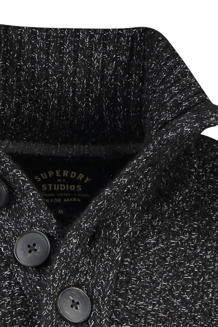 Superdry trui zwart slim fit 4-knoops
