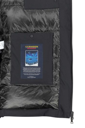 Paul & Shark winterjas zwart effen rits wijde fit waterafstotend Typhoon 20000