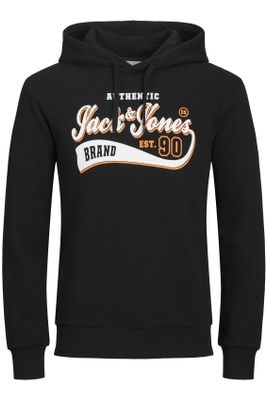 Jack & Jones Jack & Jones oranje tekst hoodie regular fit zwart