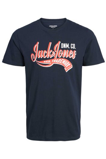 Jack & Jones t-shirt navy katoen opdruk