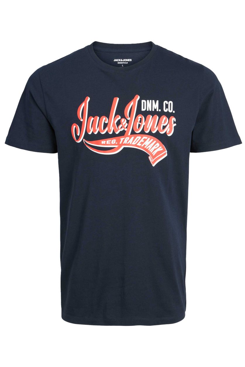 Jack & Jones T-shirts katoen navy opdruk