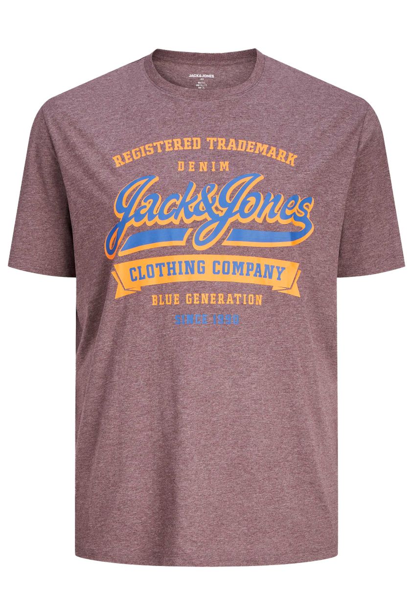Jack & Jones t-shirts katoen lichtrood opdruk