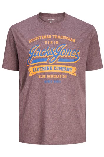 Jack & Jones T-shirts lichtrood katoen opdruk
