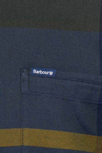 Barbour overhemd tailored fit groen/blauw geruit katoen