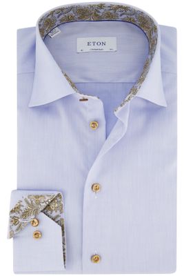 Eton Eton zakelijk overhemd normale fit lichtblauw effen katoen Contemporary Fit
