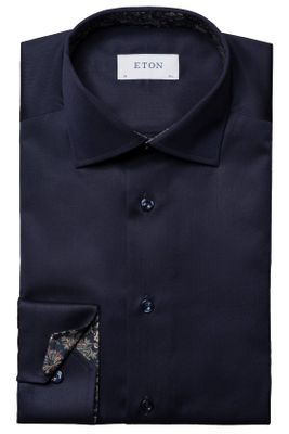 Eton Eton business overhemd normale fit donkerblauw effen katoen