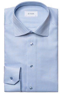 Eton Eton zakelijk overhemd normale fit lichtblauw geruit katoen Contemporary Fit