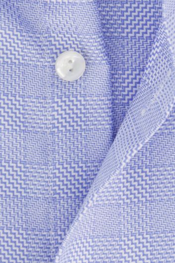 Eton Classic business overhemd wijde fit lichtblauw geruit katoen