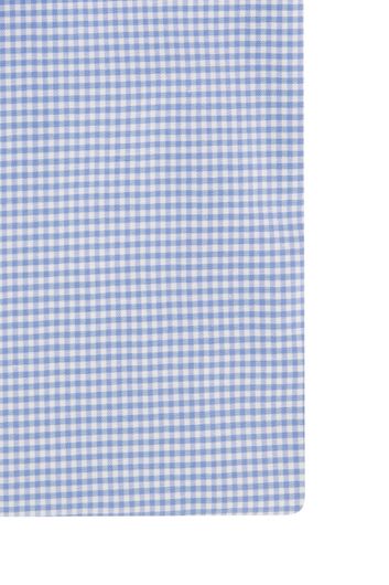 Eton overhemd wijde fit lichtblauw geruit katoen lyocel