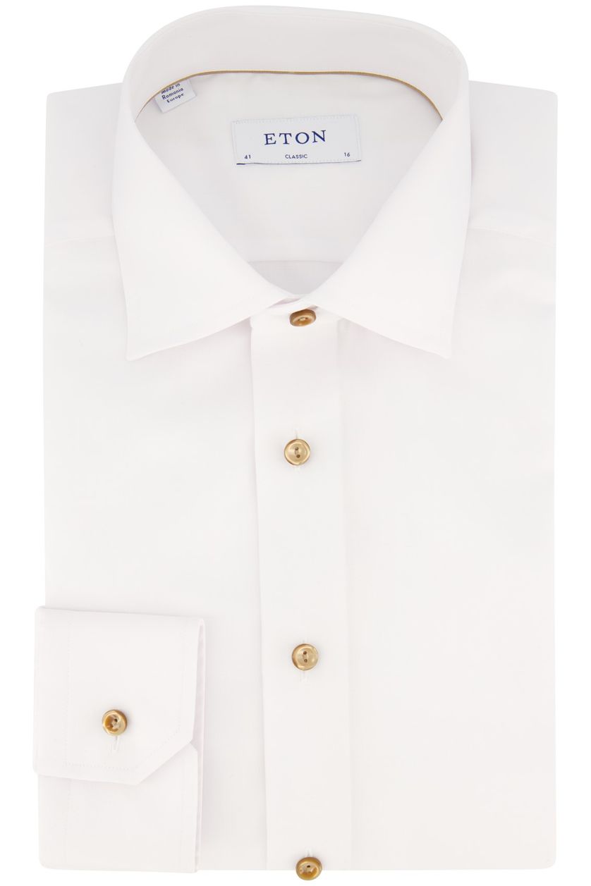 Eton business overhemd wijde fit wit effen katoen Classic Fit
