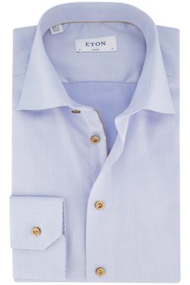 Eton Eton zakelijk overhemd wijde fit lichtblauw effen katoen lange mouwen