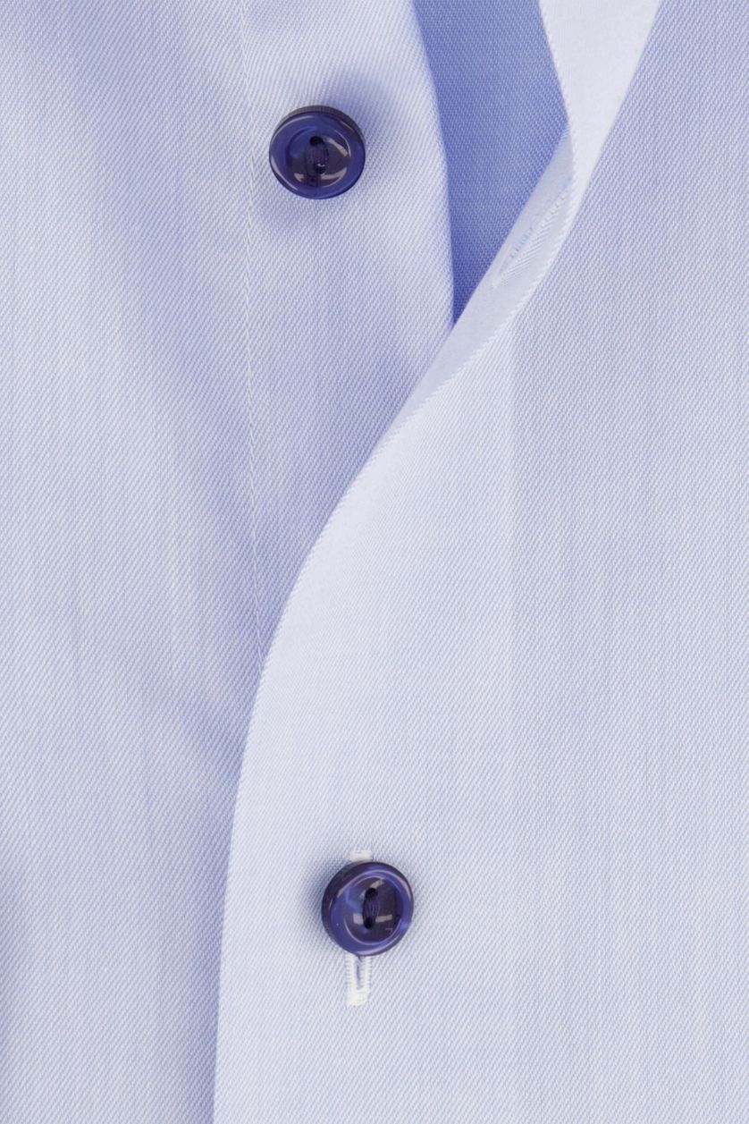 Eton business overhemd wijde fit lichtblauw effen katoen Classic Fit met borstzak