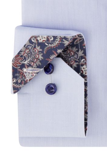 Eton business overhemd wijde fit lichtblauw effen katoen Classic Fit wide spread boord