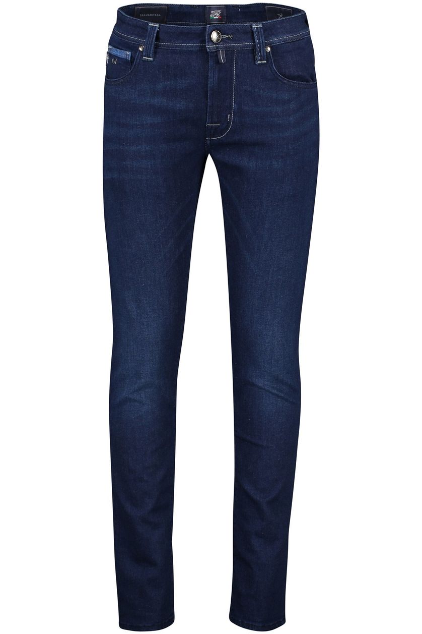 Tramarossa jeans Leonardo donkerblauw effen katoen-stretch