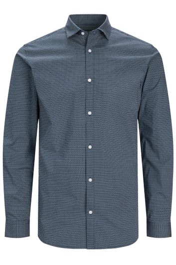 Jack & Jones casual overhemd normale fit blauw geprint katoen