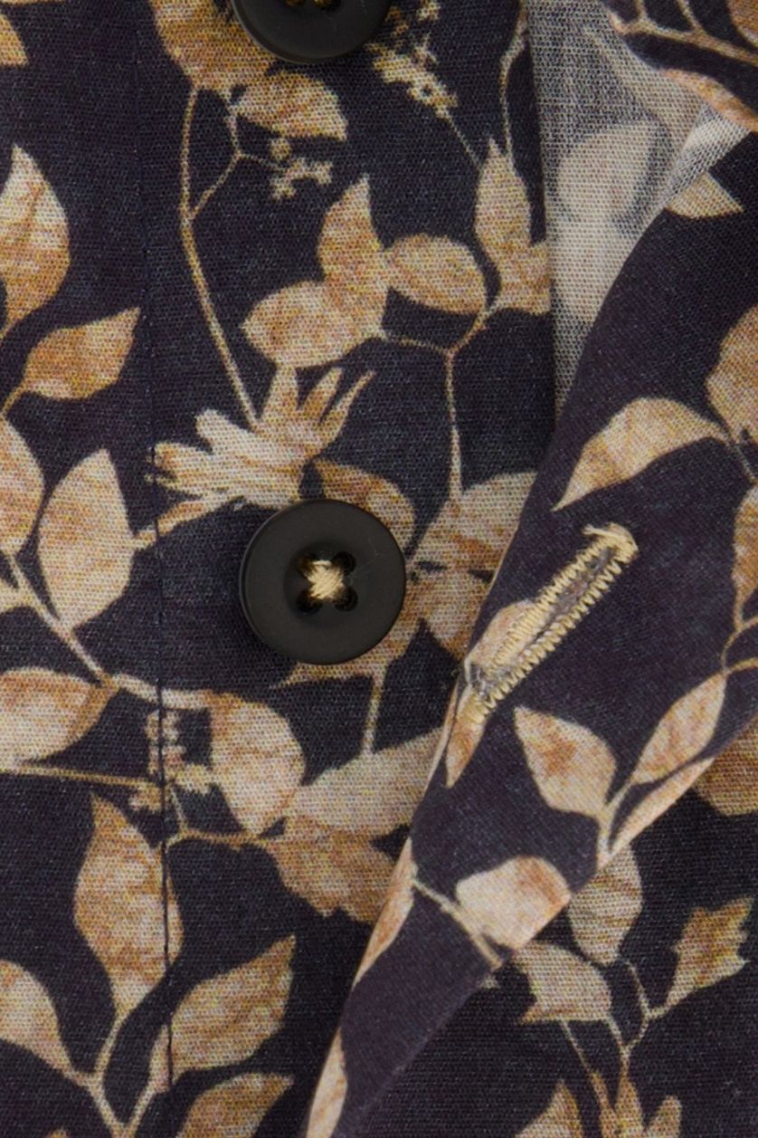 Eden Valley overhemd donkergrijs geprint ml7 modern fit katoen
