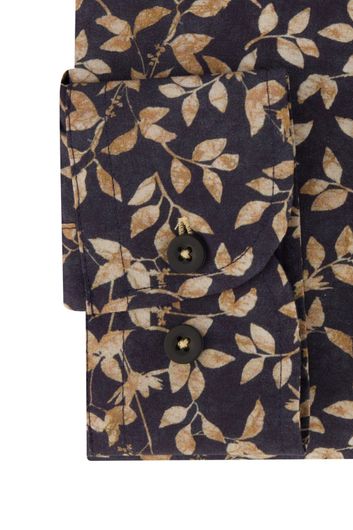 Eden Valley casual overhemd mouwlengte 7 normale fit grijs geprint katoen