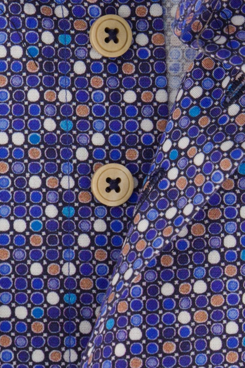 Katoenen Eden Valley modern fit overhemd ml7 blauw geprint