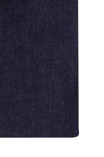 Eden Valley casual overhemd mouwlengte 7 normale fit donkerblauw effen katoen