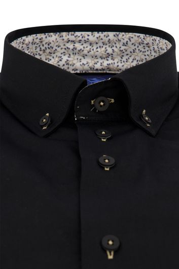 Eden Valley overhemd mouwlengte 7 normale fit zwart effen katoen