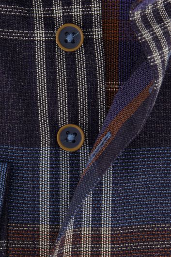 Eden Valley casual overhemd wijde fit blauw geruit katoen