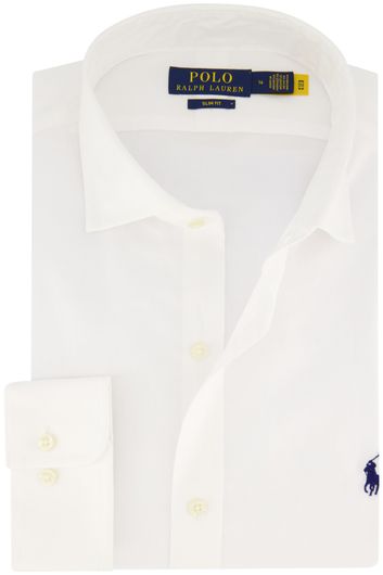 Polo Ralph Lauren business overhemd slim fit wit effen katoen enkele manchet