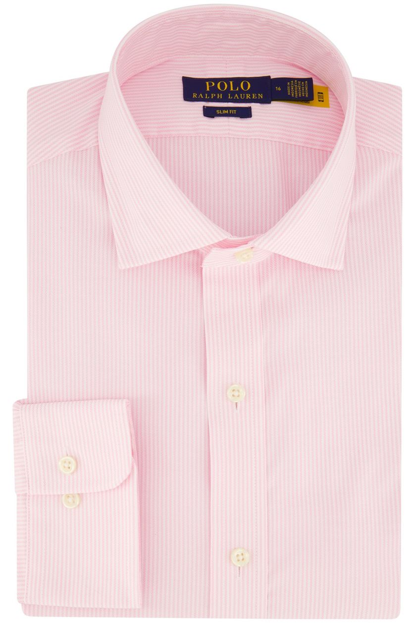Polo Ralph Lauren overhemd katoen slim fit roze gestreept