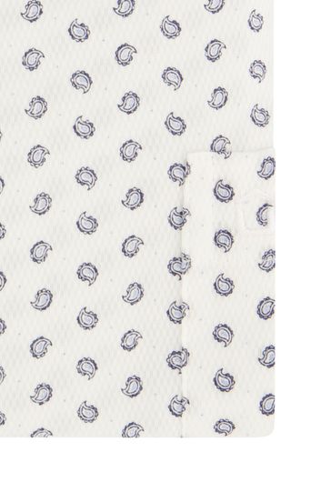 Ledub overhemd Modern Fit wit geprint katoen