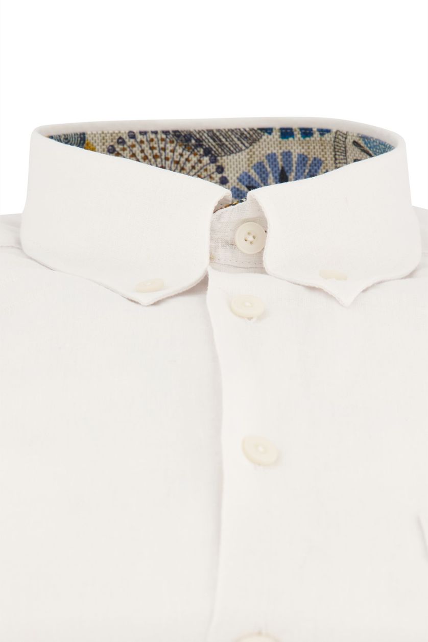 Ledub overhemd modern fit borstzak wit