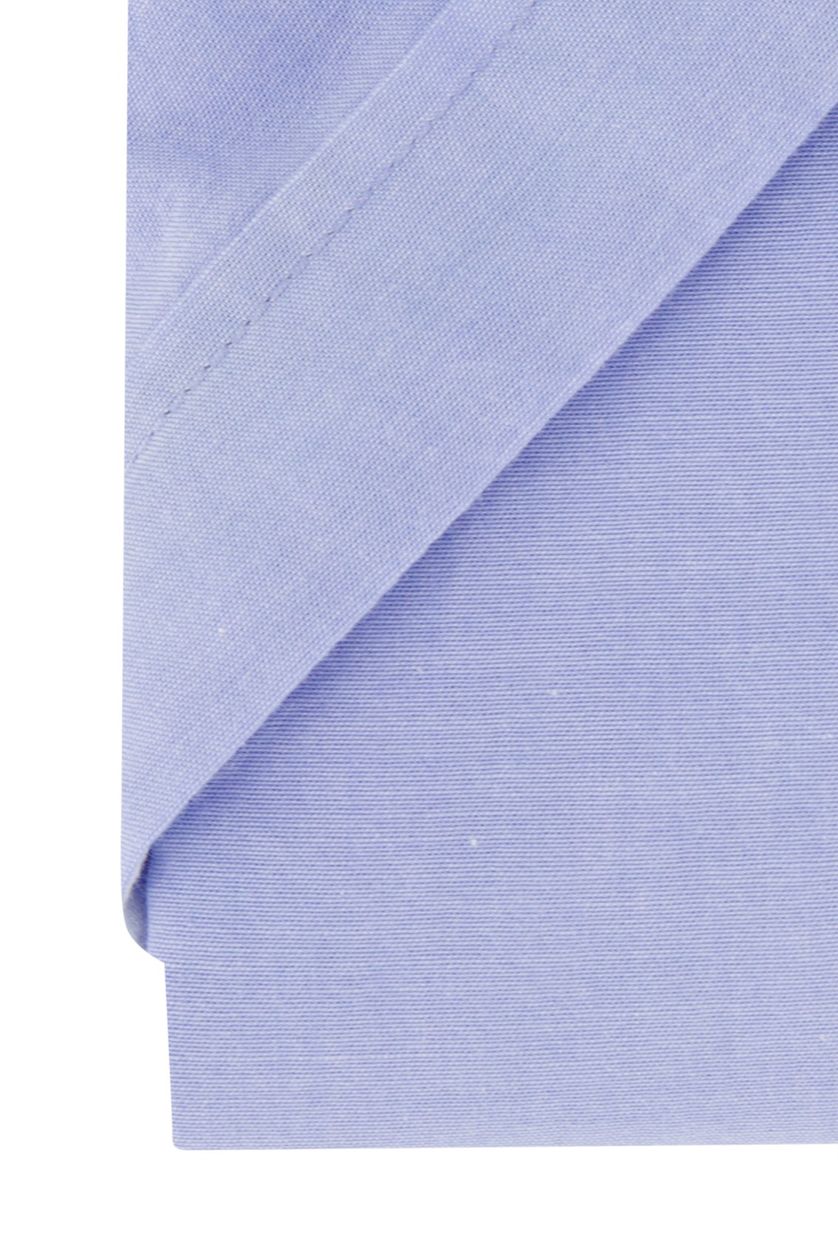 Ledub blauw overhemd katoen modern fit korte mouw