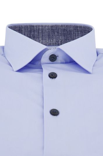 Ledub business overhemd Slim Fit normale fit lichtblauw effen katoen