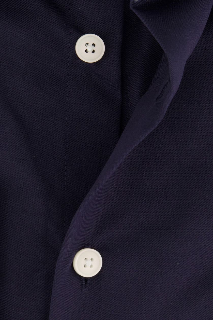 Donkerblauw Ledub overhemd Modern Fit effen katoen