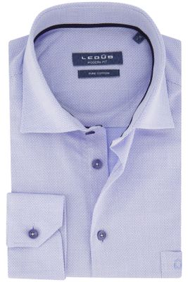 Ledub Ledub business overhemd Modern Fit New normale fit lichtblauw geprint katoen