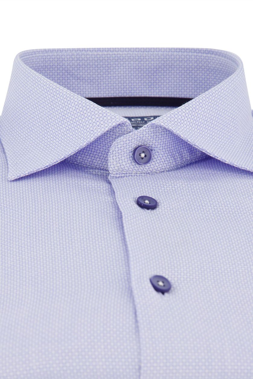 Ledub overhemd modern fit katoen lichtblauw geprint