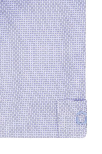 Ledub business overhemd Modern Fit New normale fit lichtblauw geprint katoen