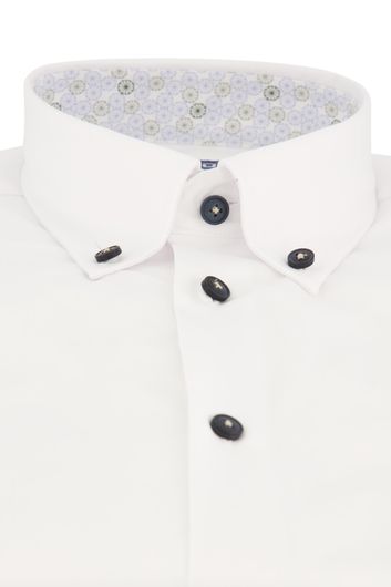 Ledub katoenen korte mouw overhemd modern fit wit