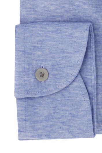 John Miller katoenen overhemd gemêleerd slim fit lichtblauw 