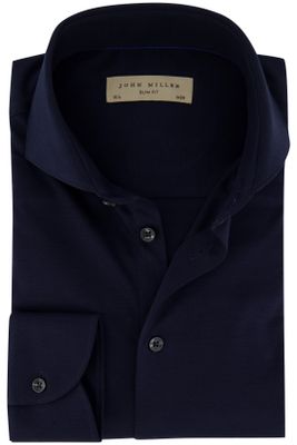 John Miller John Miller business overhemd Slim Fit slim fit donkerblauw effen katoen