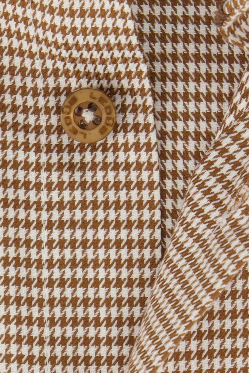 Ledub bruin geruit overhemd modern fit katoen