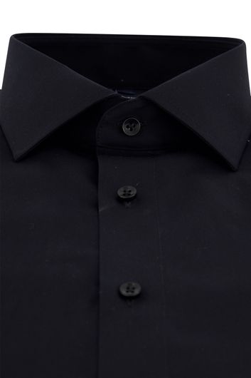 Casa Moda overhemd mouwlengte 7 normale fit zwart effen katoen