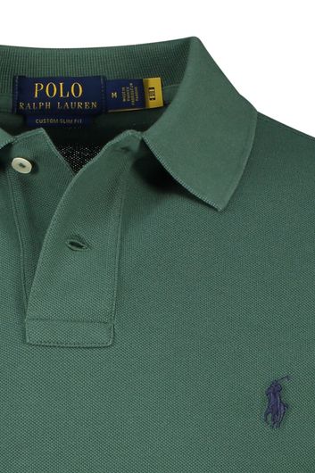 Polo Ralph Lauren polo Custom Slim Fit normale fit groen effen katoen