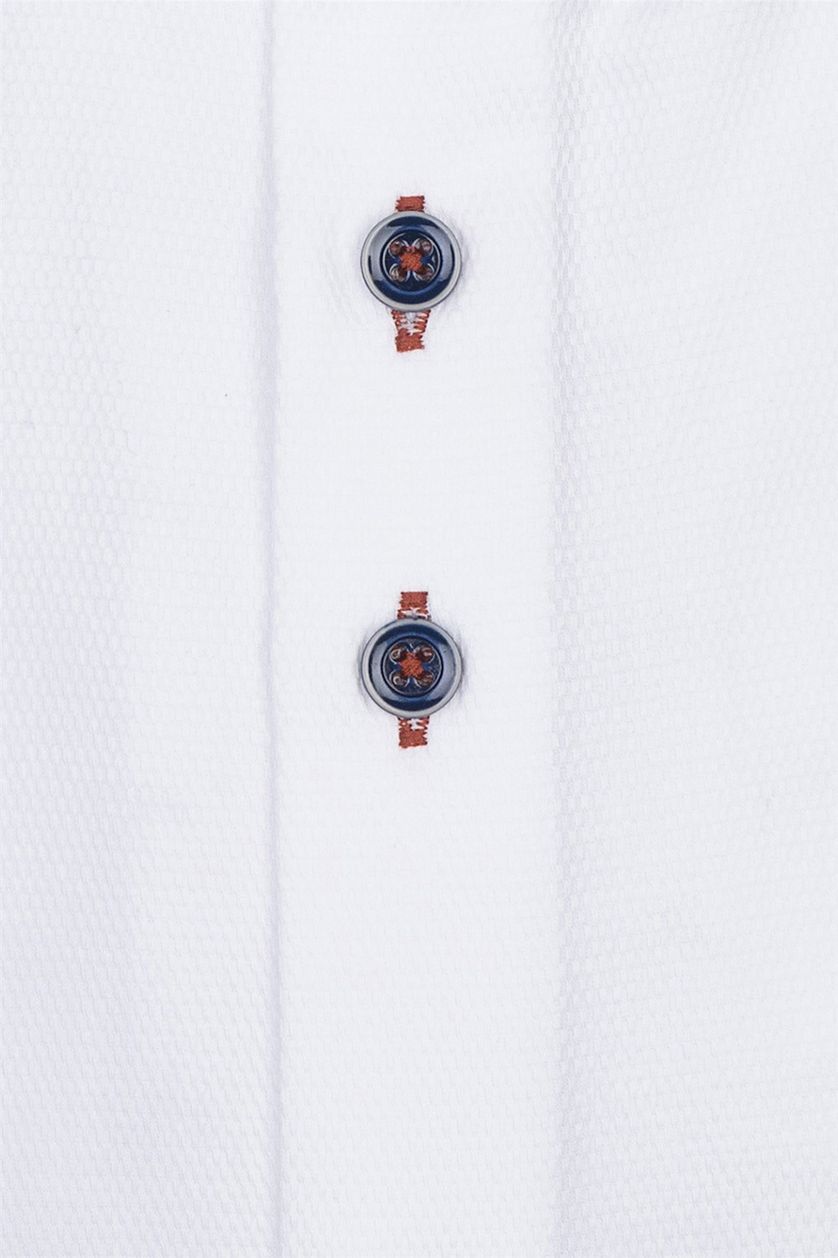 Wit overhemd mouwlengte 7 R2 slim fit effen katoen