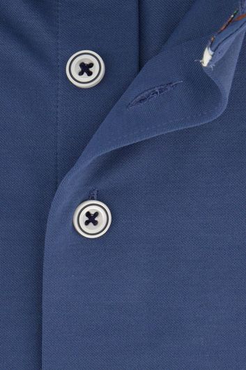 R2 overhemd mouwlengte 7 slim fit blauw effen 