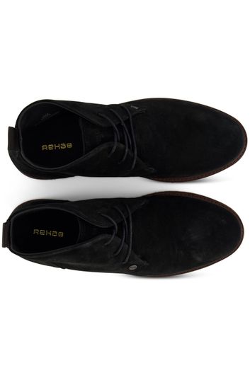Rehab nette schoenen hoog zwart effen leer